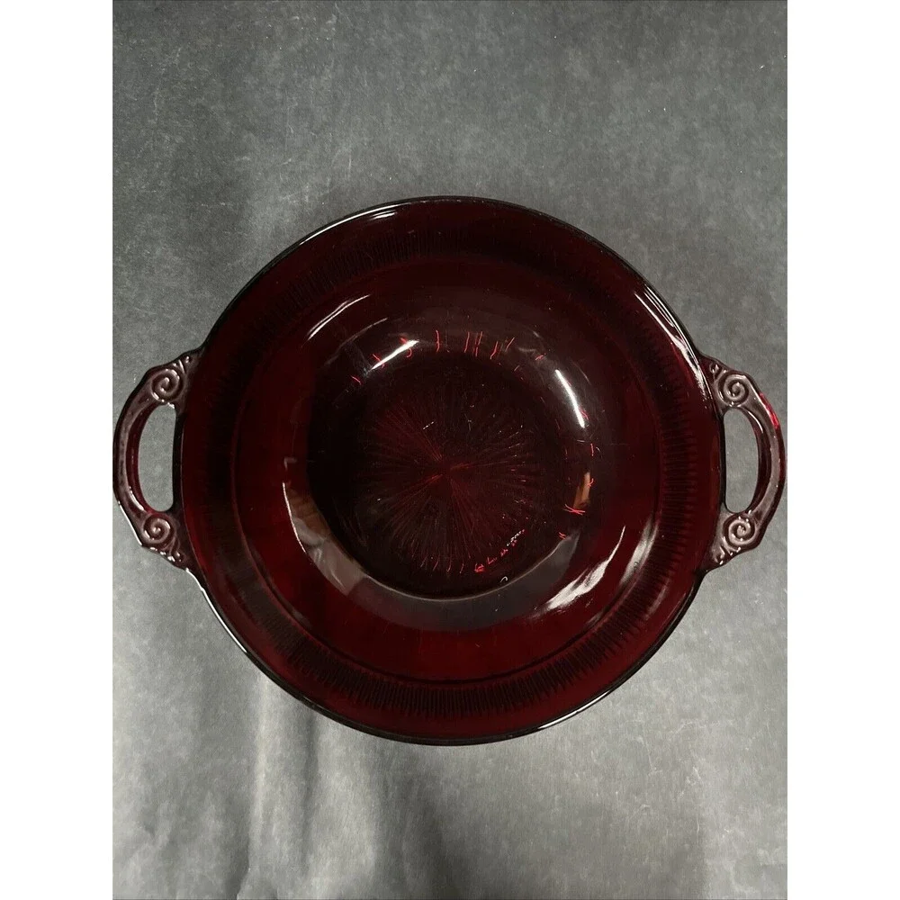 VTG Anchor Hocking Coronation Royal Ruby ‎ Master Bowl & Berry Bowls 6pc Set